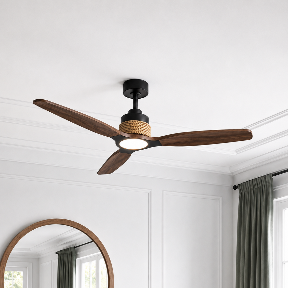 Louise Matte Black Fan 56" · Solid Wood Blades