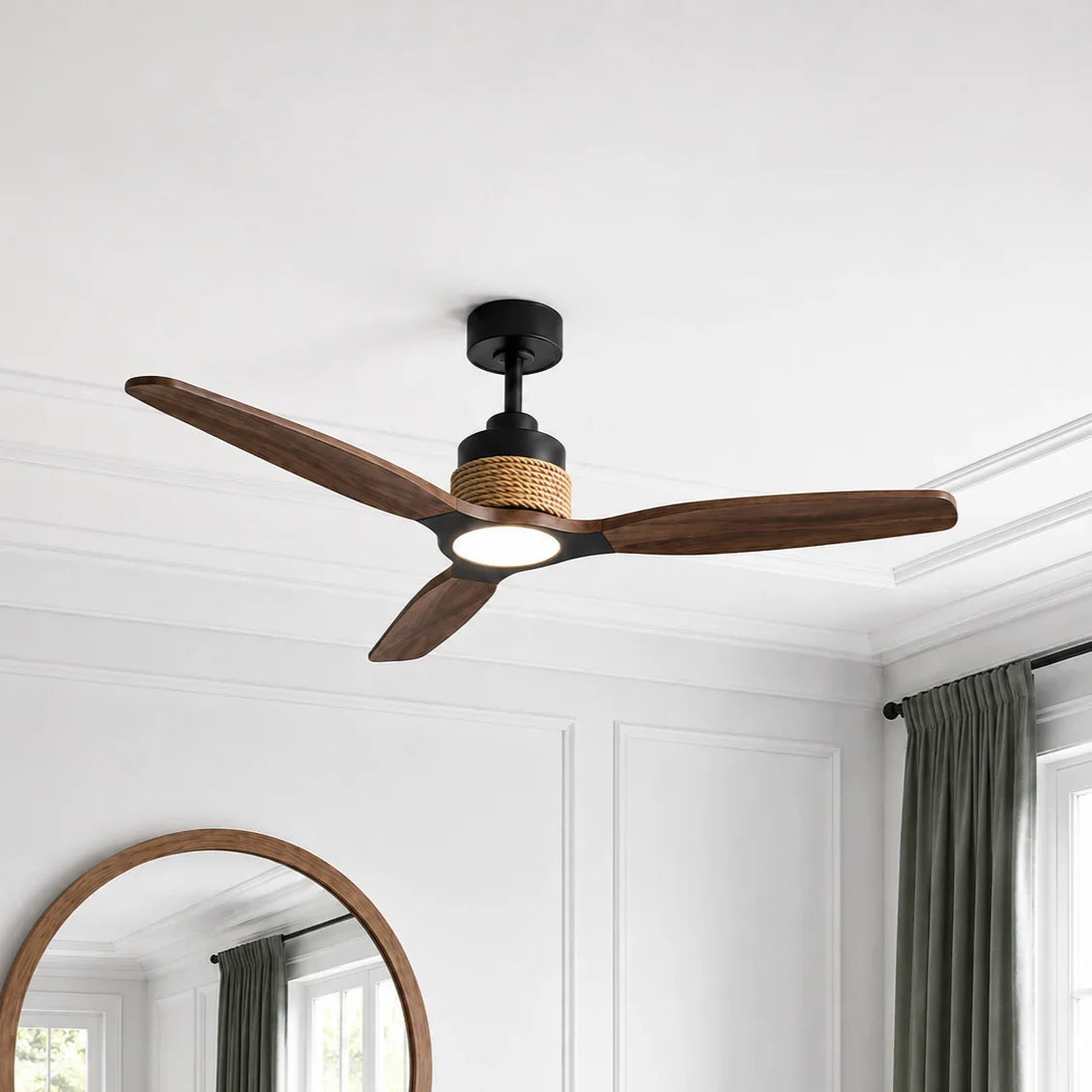 Louise Matte Black Fan 56" · Solid Wood Blades