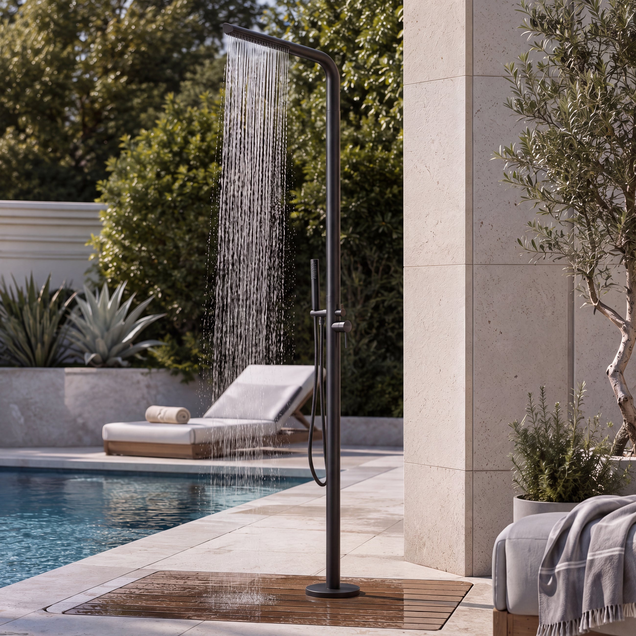 Leona Outdoor Shower · Matte Black