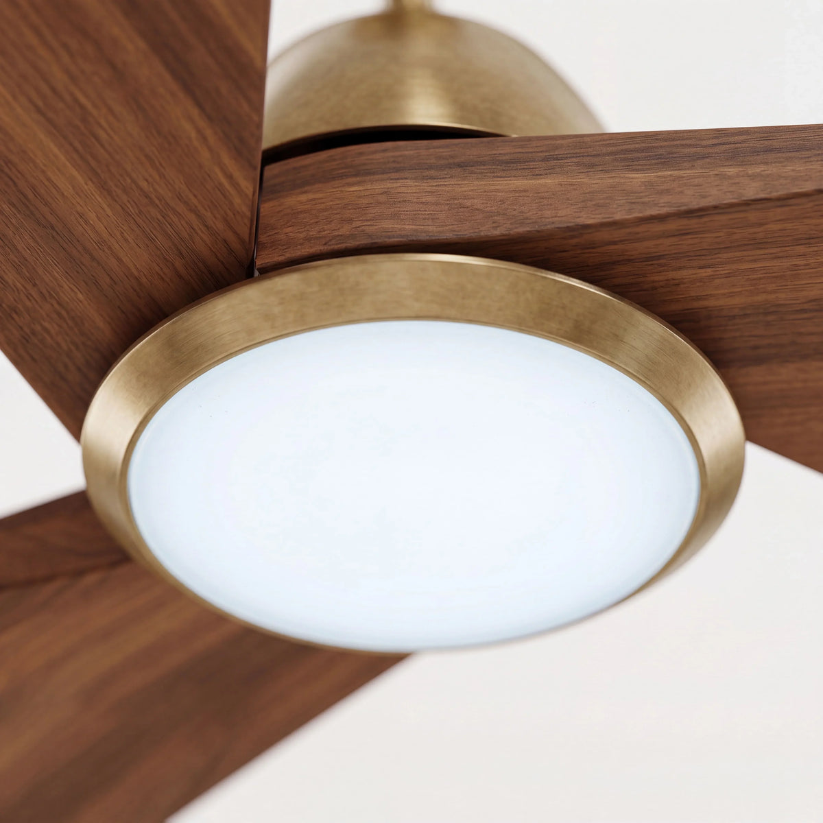 Elowen 52" Ceiling Fan with Light · Warm Walnut Solid Wood Blades