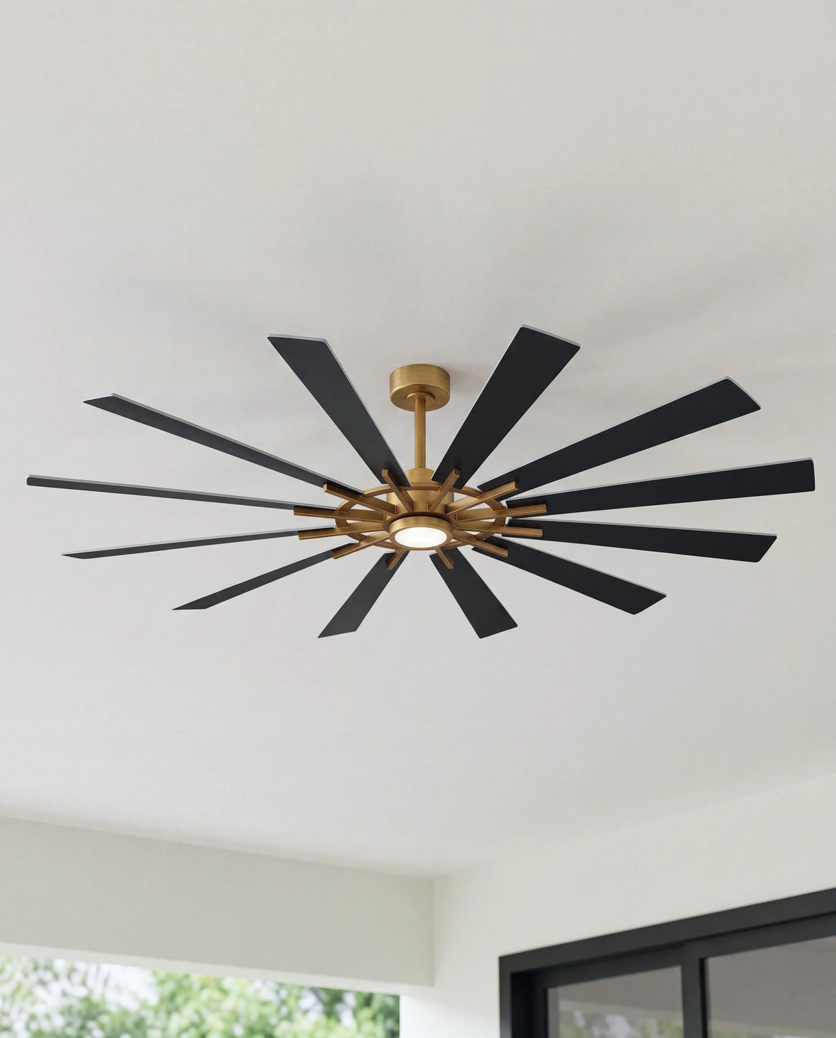 Maverick 72" Ceiling Fan with Light · Reversible Black & White Blades