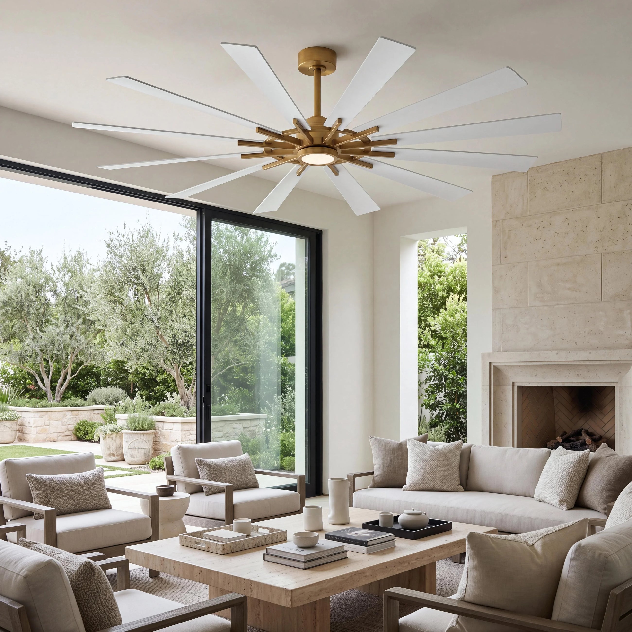 Maverick 72" Ceiling Fan with Light · Reversible Black & White Blades