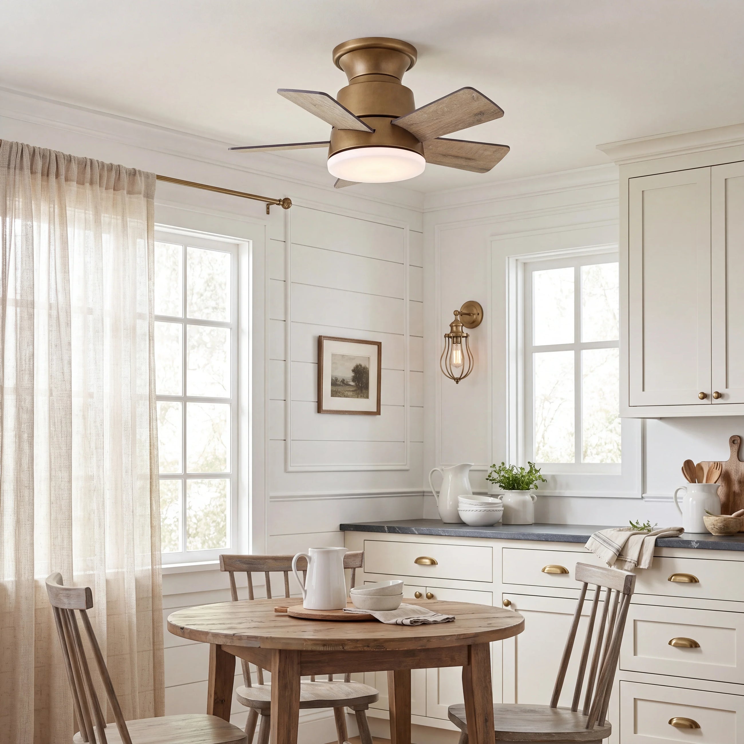 Farmhouse Golden Mini Fan 24"