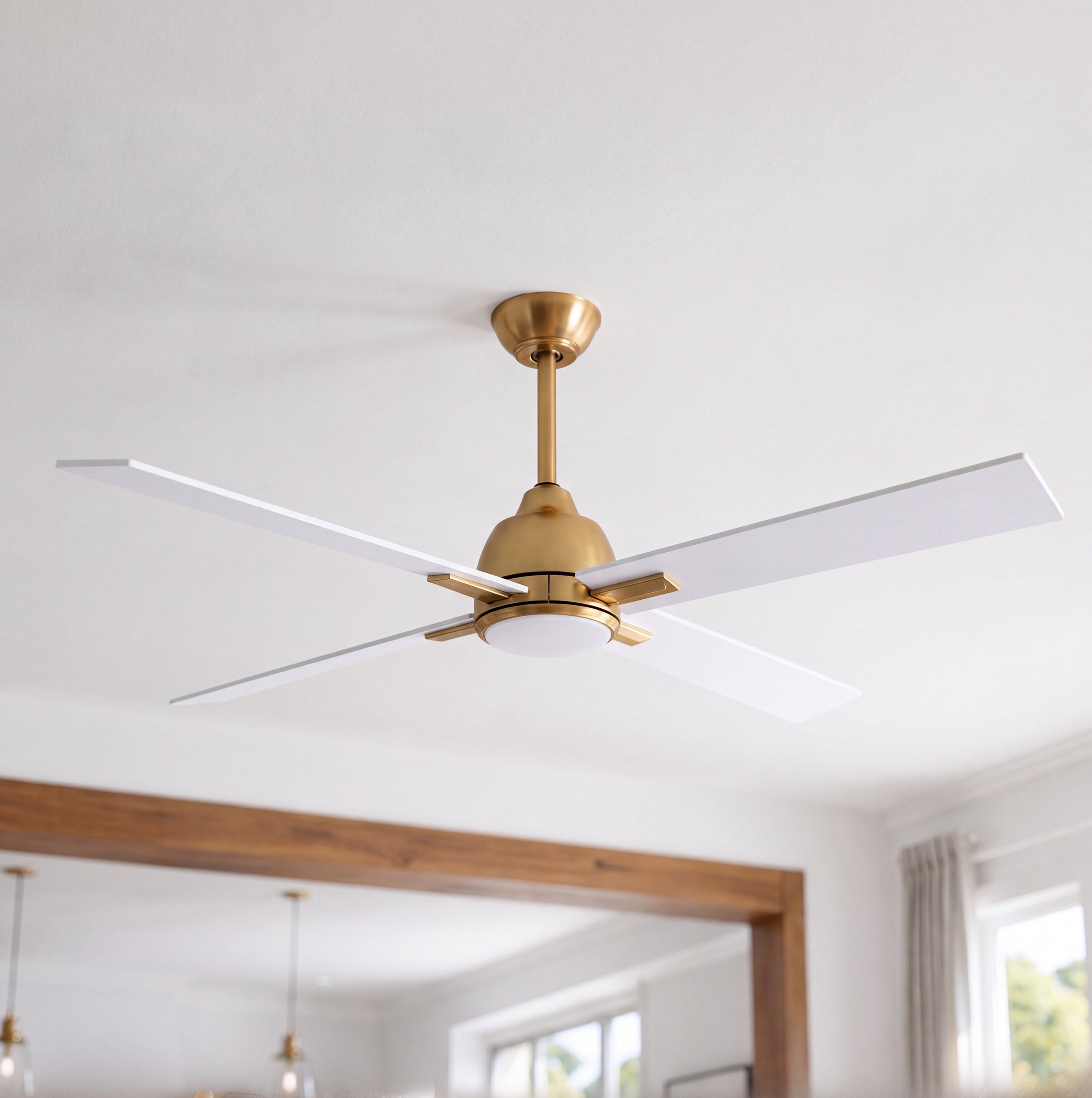 Linden White Ceiling Fan with Light 48"
