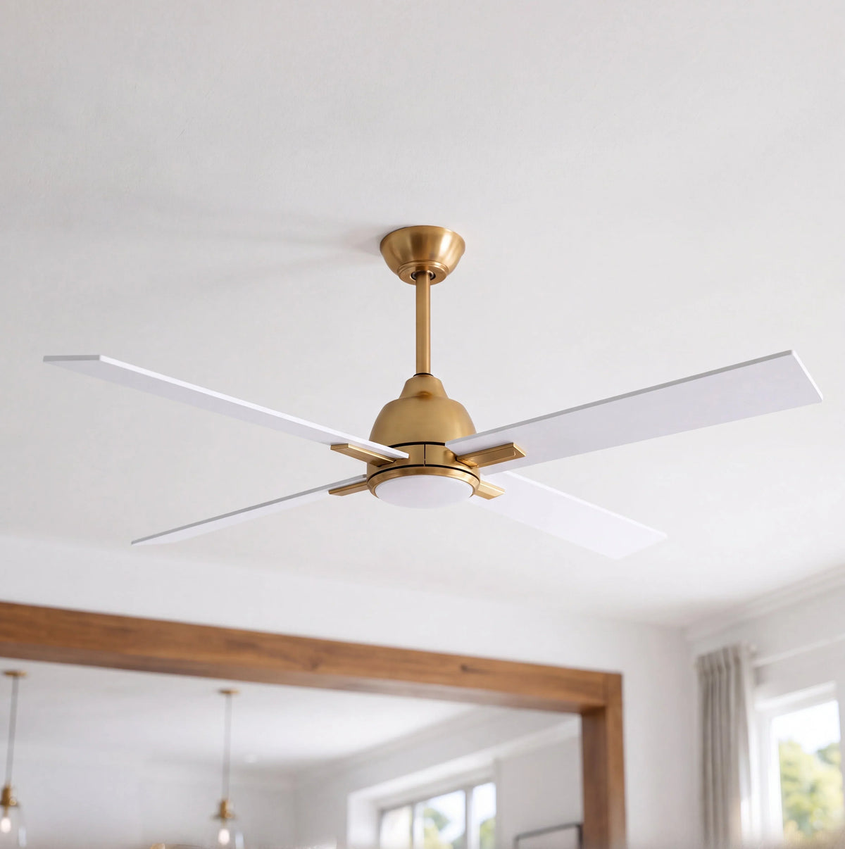 Linden White Ceiling Fan with Light 48"