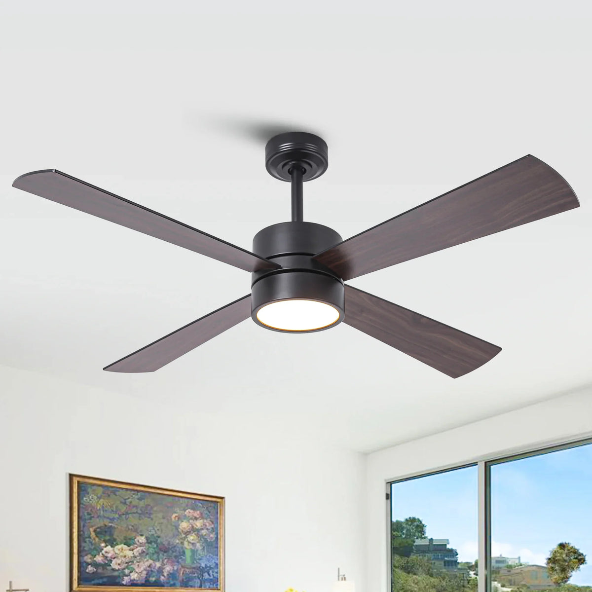 Bucholz Black RGB Ceiling Fan 52" - Perimost
