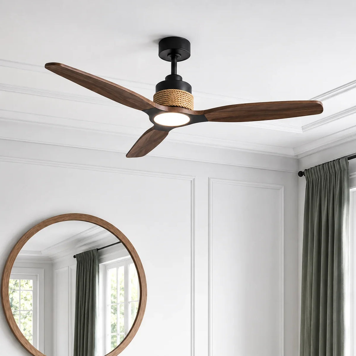 Louise Matte Black Fan 56" · Solid Wood Blades