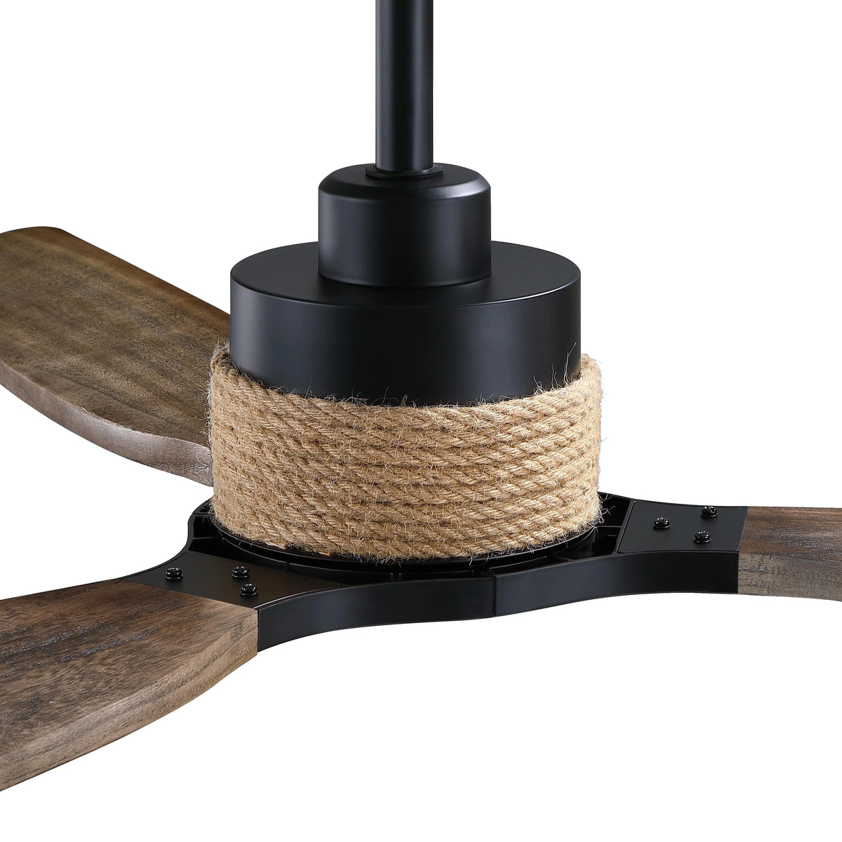 Louise Wooden-Blade Fan 56" - Black - Perimost