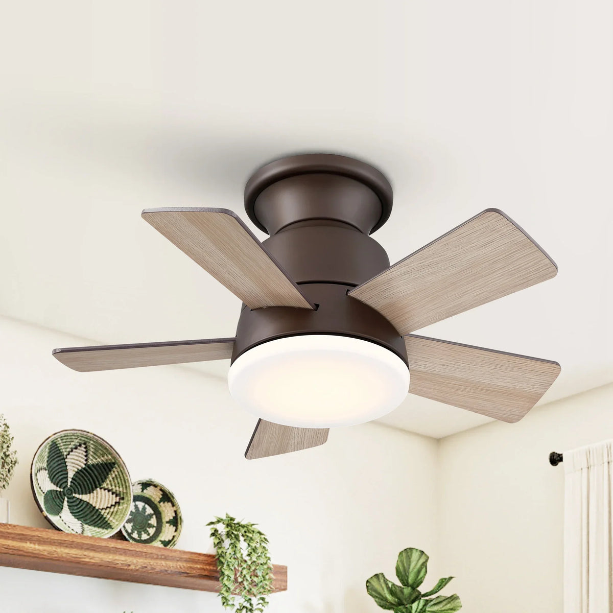 Farmhouse Brown Mini Fan 24" - Perimost