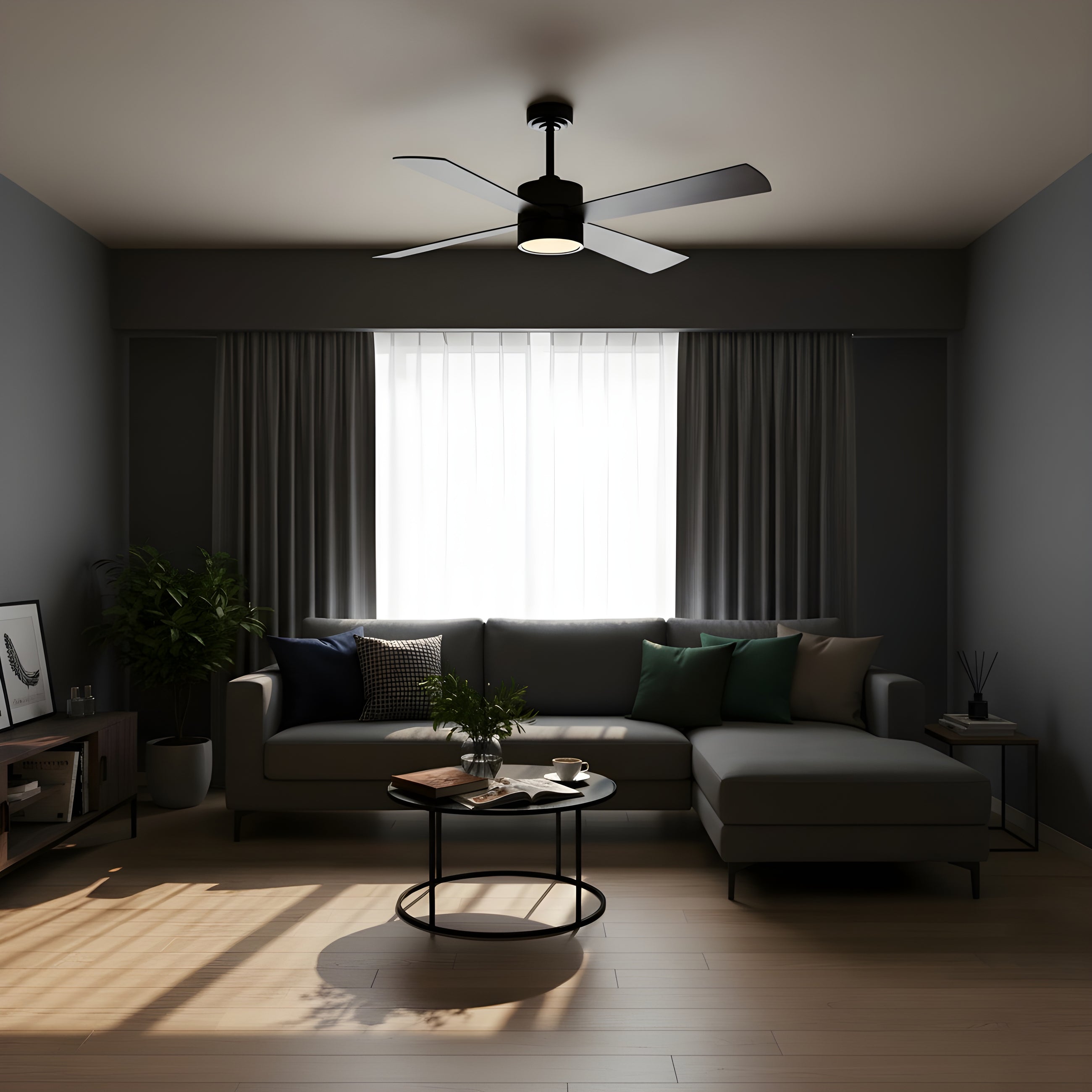 Bucholz Black RGB Ceiling Fan 52" - Perimost