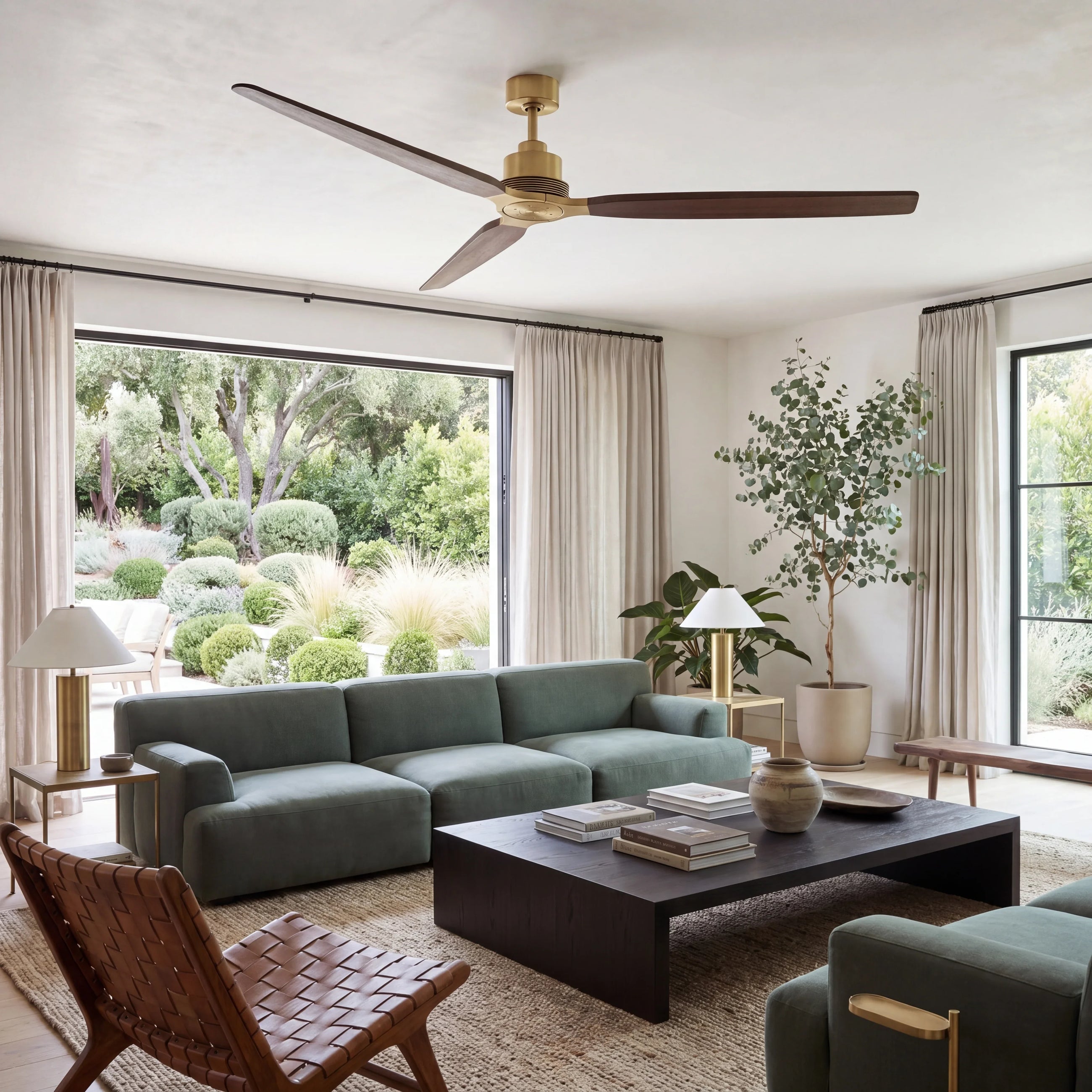 Louise Ceiling Fan 84" · Solid Wood Blades · No Light
