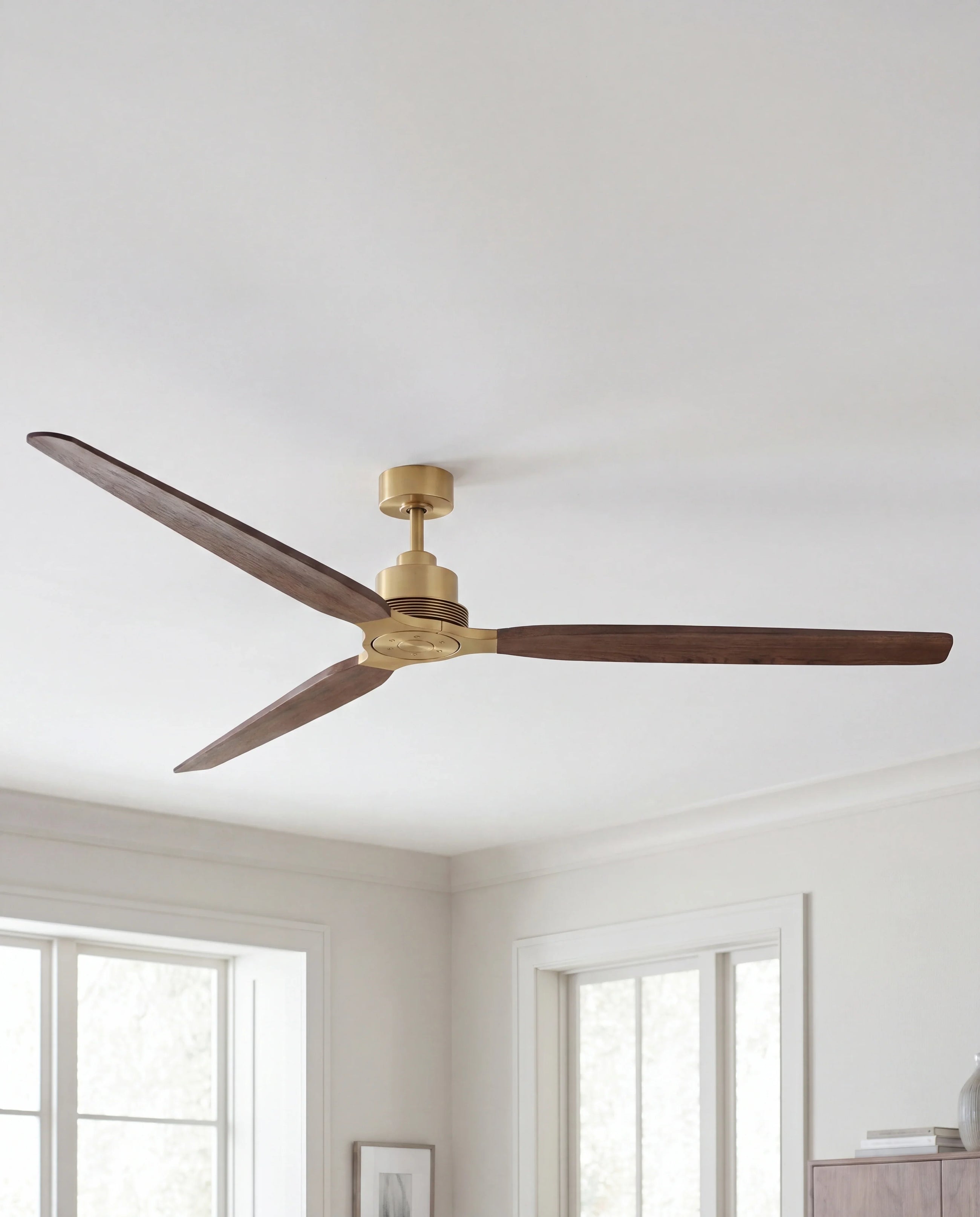 Louise Ceiling Fan 84" · Solid Wood Blades · No Light