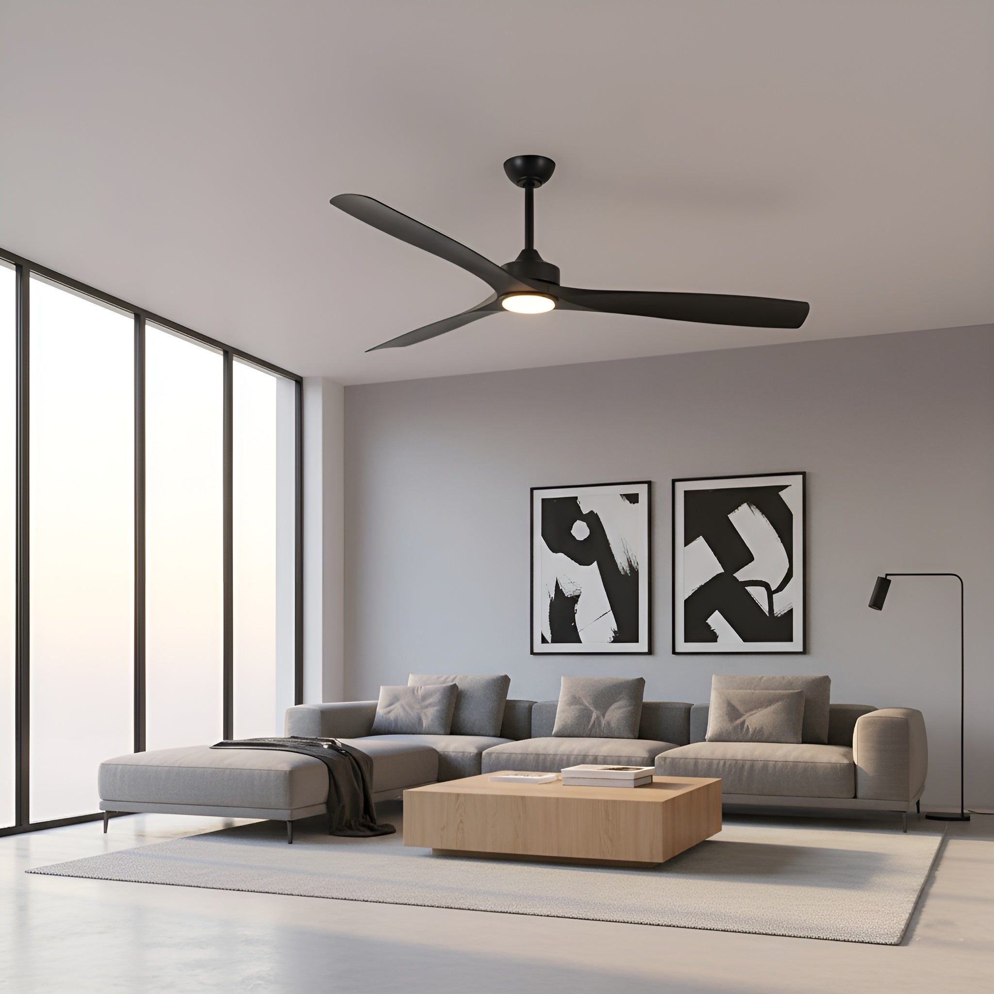 Alexi Black Ceiling Fan with Light 60" - Perimost