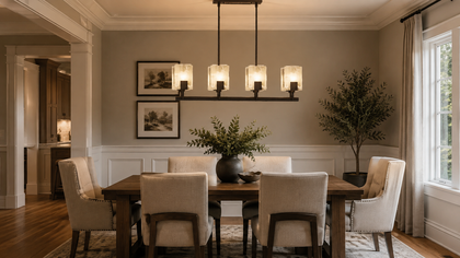 How Long Should a Linear Chandelier Be Over a Dining Table?