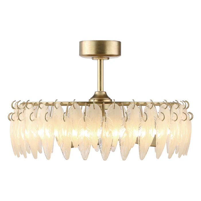 32 Inch Ogden Antique Silver Luxury Fandelier with Light and Remote Control - Perimost