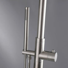 Curved Freestanding Outdoor Shower - Brushed