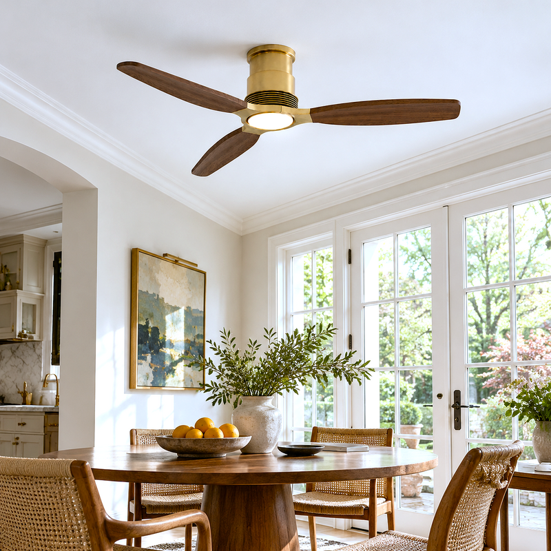 Louise Flush Ceiling Fan 56" · Solid Wood Blades