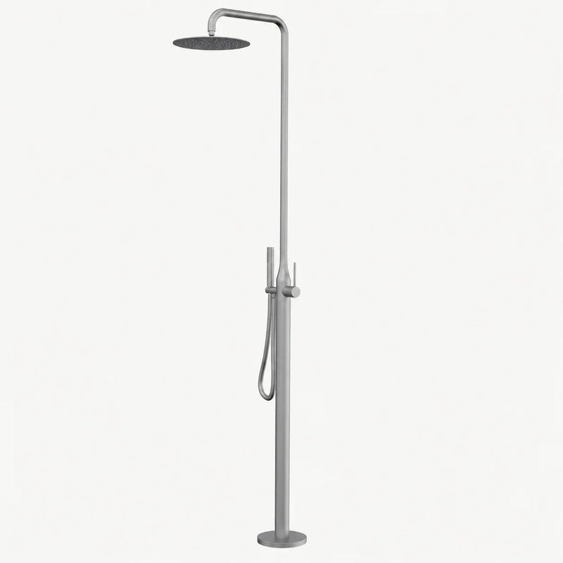 Cora Outdoor Shower · Brushed Silver