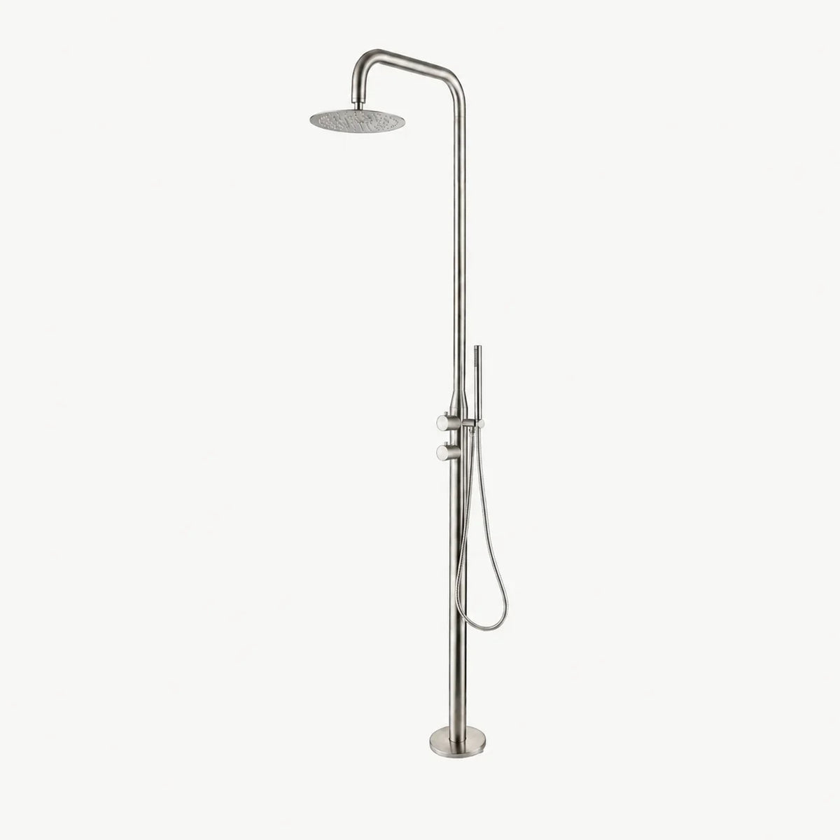 Everett Outdoor Shower · Brushed Silver