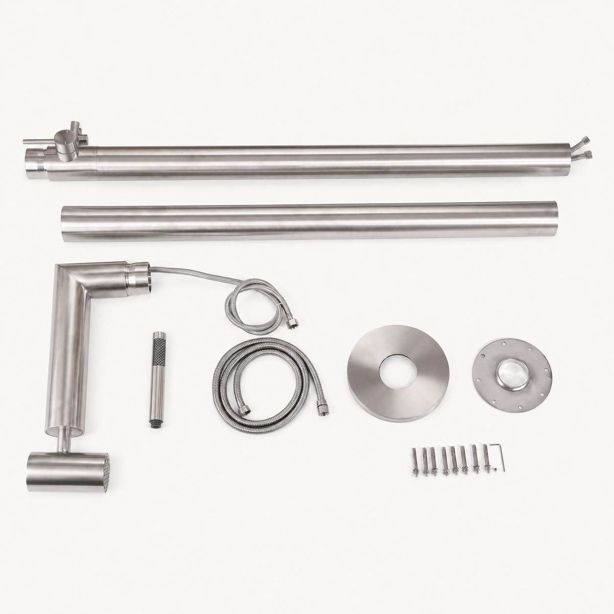 Maeve Outdoor Shower · Brushed Silver