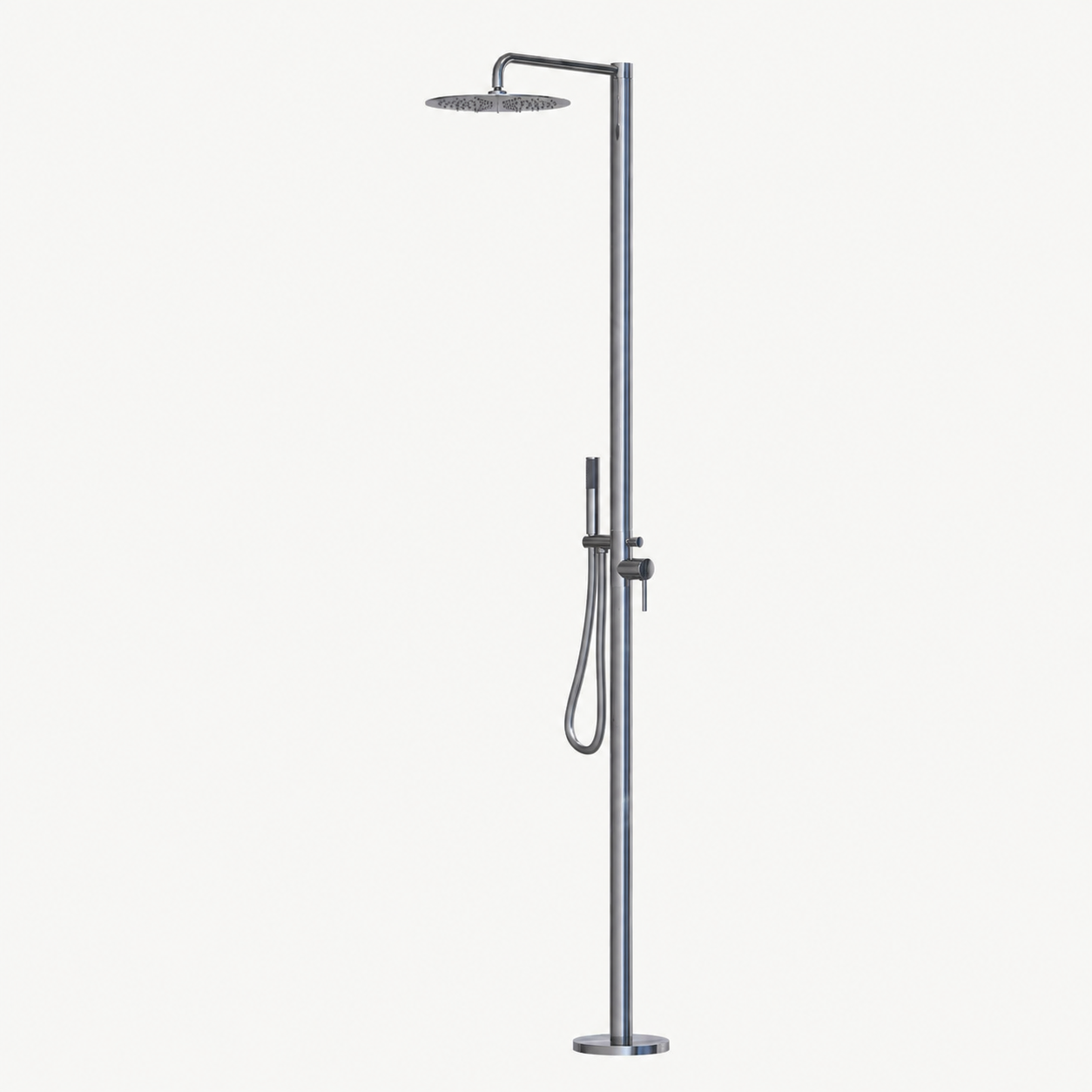 Rhea Outdoor Shower · Brushed Silver