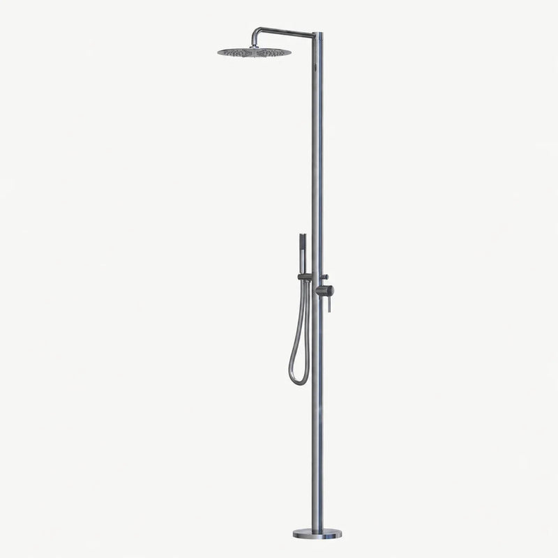 Rhea Outdoor Shower · Brushed Silver