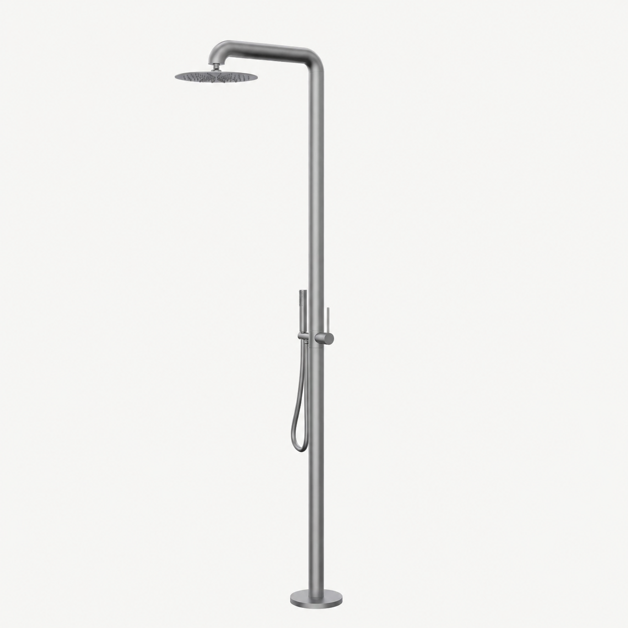 Theo Outdoor Shower · Brushed Silver