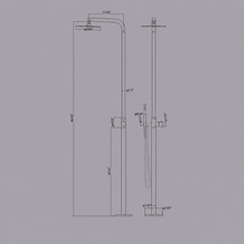 Curved Freestanding Outdoor Shower - Matte Black