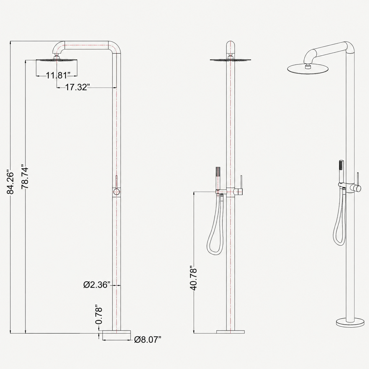 Orion Outdoor Shower · Matte Black