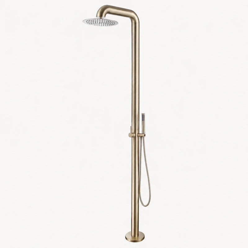 Luna Outdoor Shower · Brushed Gold