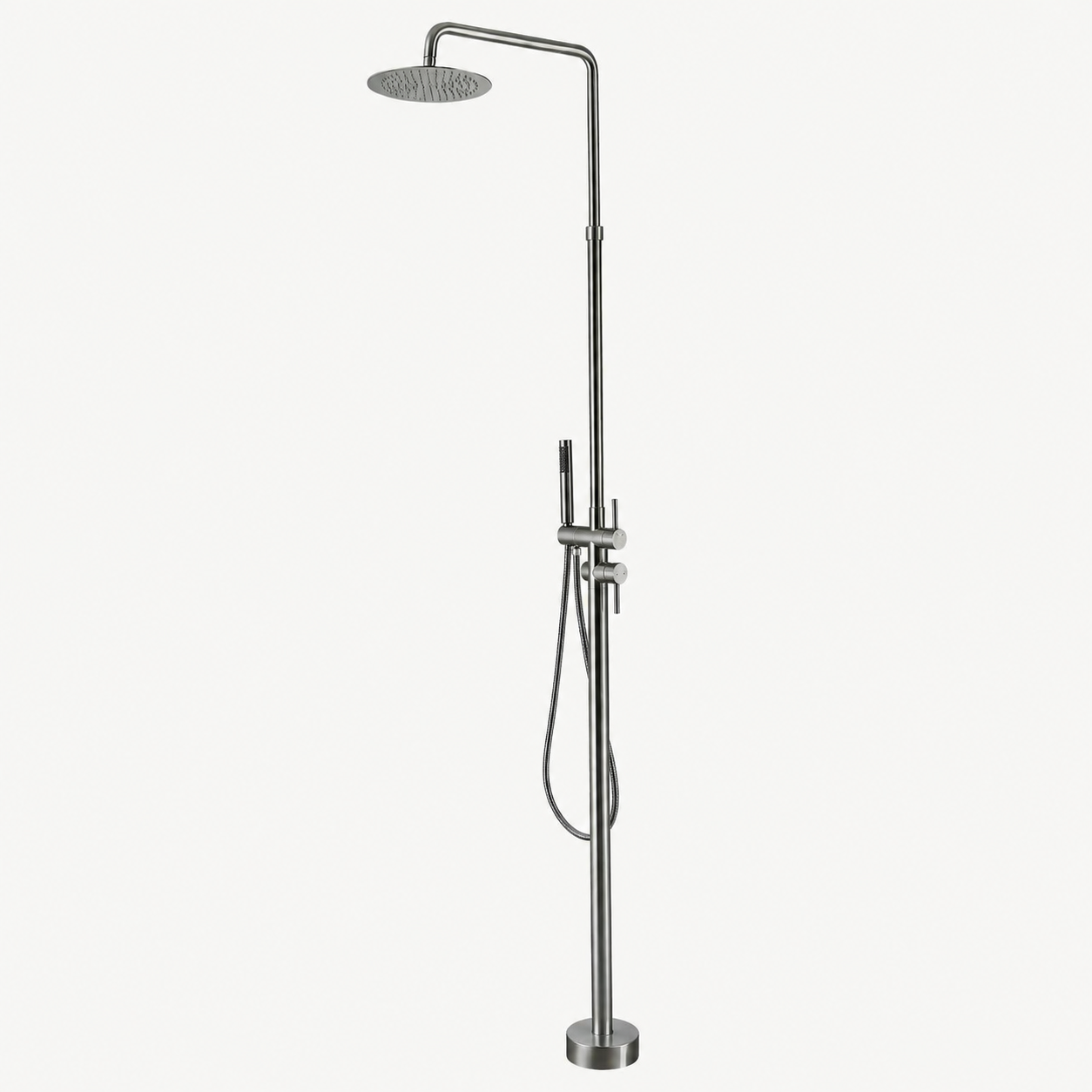 Nora Outdoor Shower · Brushed Silver