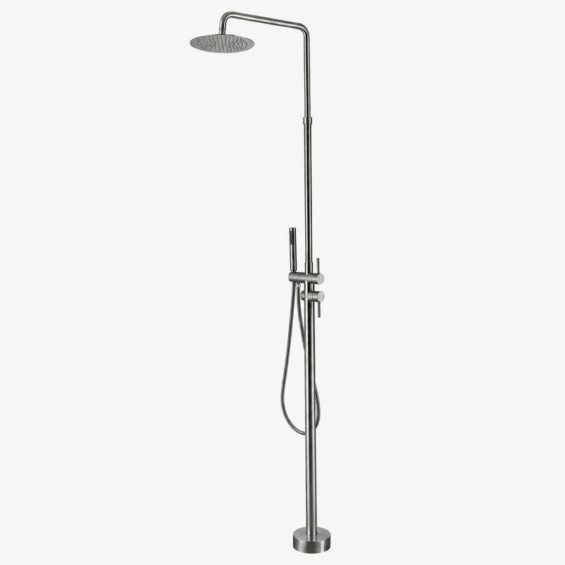 Nora Outdoor Shower · Brushed Silver