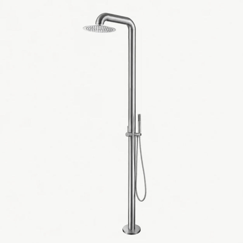 Ayla Outdoor Shower · Brushed Silver