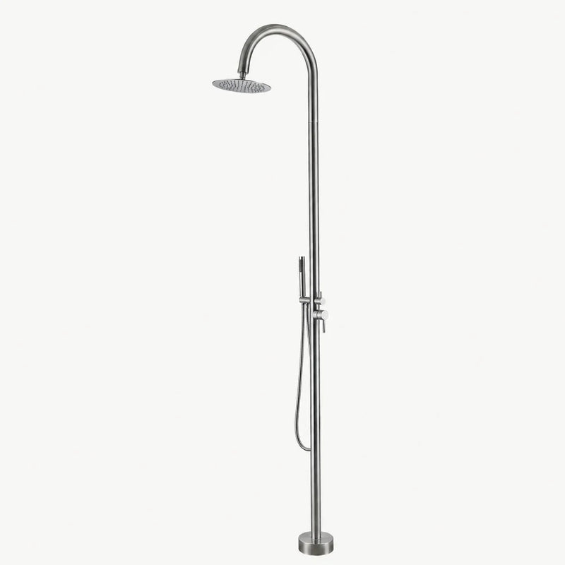 Iris Outdoor Shower · Brushed Silver