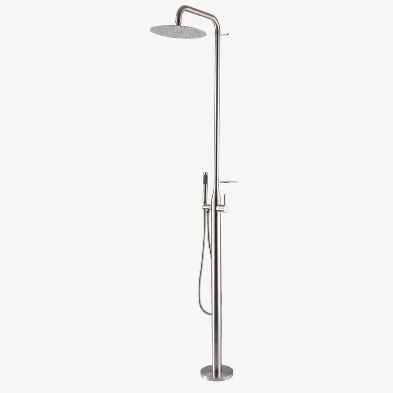 Rowan Outdoor Shower · Brushed Silver