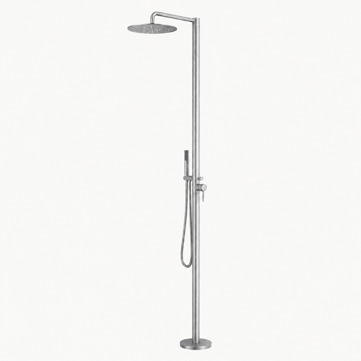 Atlas Outdoor Shower · Brushed Silver