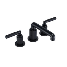 Linea Lever Handle Widespread Bathroom Faucet – Matte Black