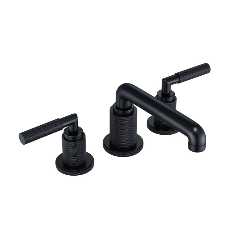 Linea Lever Handle Widespread Bathroom Faucet – Matte Black