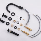 High Arc Cross Handle Widespread Bathroom Faucet – Matte Black