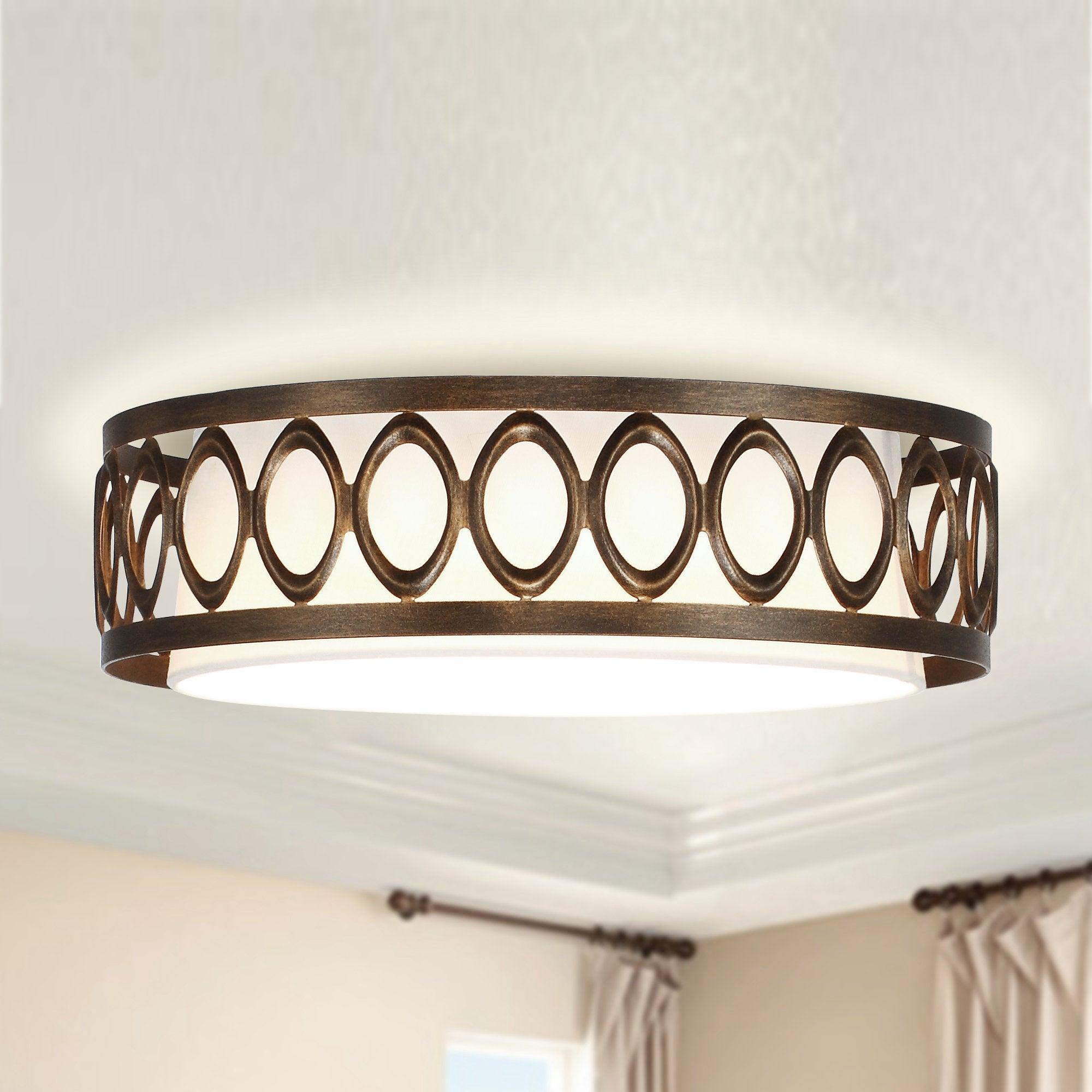 16" Modern Brown LED Flush Mount Lighting - ParrotUncle