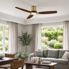 Louise Flush Ceiling Fan 56" · Solid Wood Blades