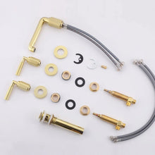 Linea Lever Handle Widespread Bathroom Faucet – Brushed Brass