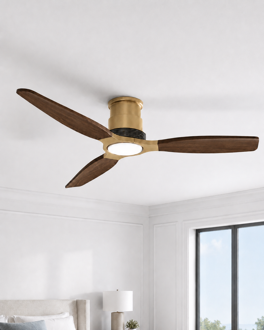 Louise Flush Ceiling Fan 56" · Solid Wood Blades