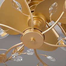 24 Inch Alexia Golden Crystal Ornament Fandelier with Remote Control - Perimost