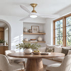 Sylvie 60" Solid Wood Ceiling Fan with Light · Whitewashed & Brass