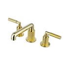 Linea Lever Handle Widespread Bathroom Faucet – Brushed Brass