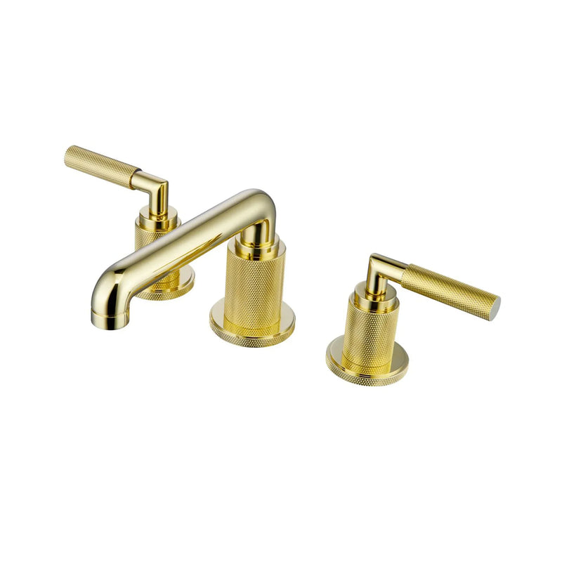 Linea Lever Handle Widespread Bathroom Faucet – Brushed Brass