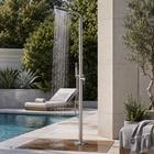 Sienna Outdoor Shower · Brushed Silver