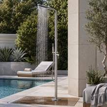 Sienna Outdoor Shower · Brushed Silver