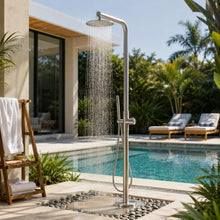 Britt Outdoor Shower · Brushed Silver